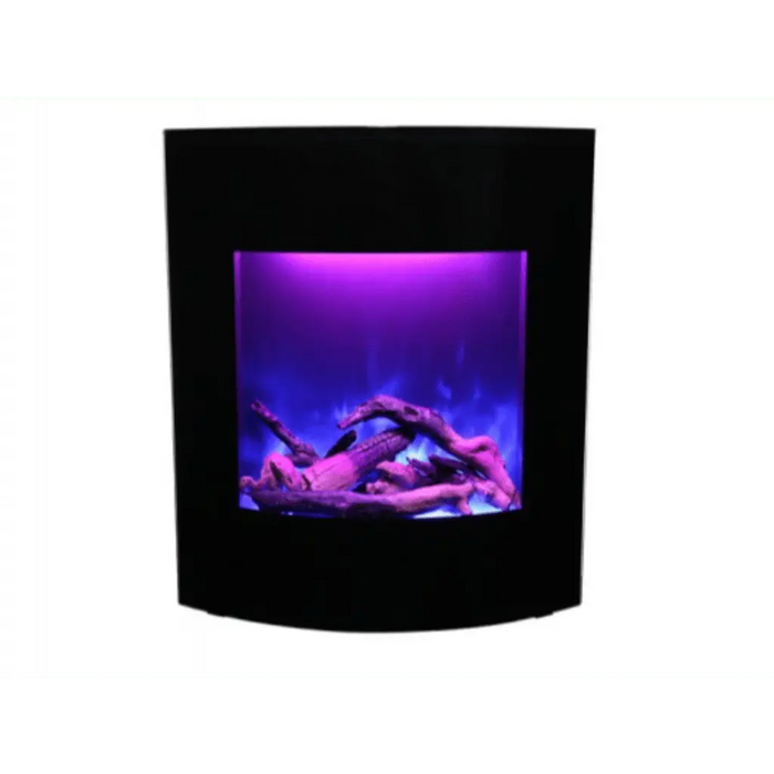 Amantii 24" Zero Clearance Electric Fireplace with Black Glass Surround and Log Set Amantii