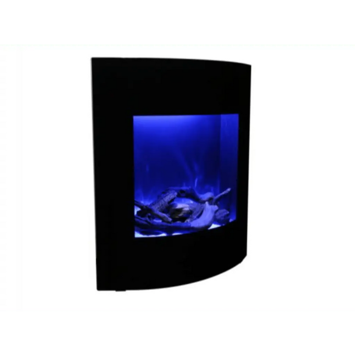 Amantii 24" Zero Clearance Electric Fireplace with Black Glass Surround and Log Set Amantii