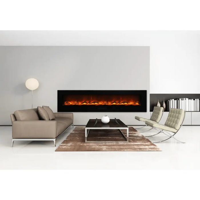 Amantii 26" Wall Mount/Flush Mount Electric Fireplace with Glass Surround Amantii