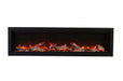 Symmetry Bespoke with rustic log set and yellow flame (60" model shown)
