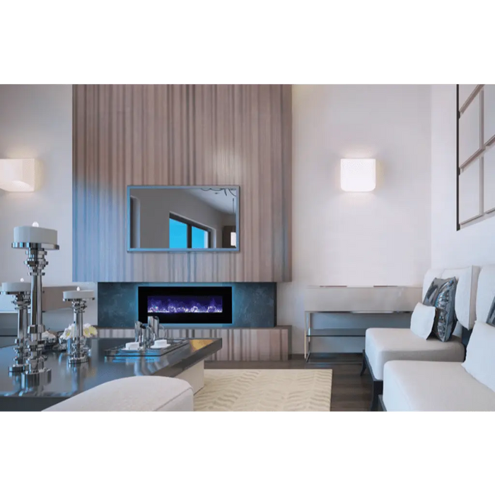 Amantii 60" Wall Mount/Flush Mount Electric Fireplace with Glass Surround Amantii