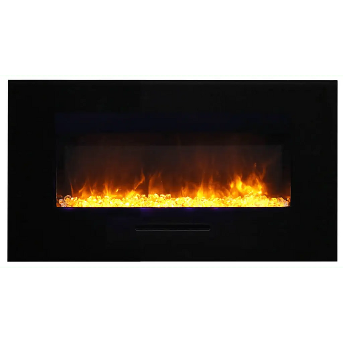 Amantii 60" Wall Mount/Flush Mount Electric Fireplace with Glass Surround Amantii