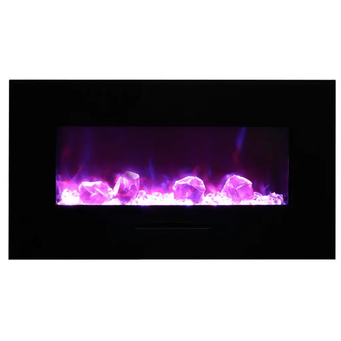 Amantii 60" Wall Mount/Flush Mount Electric Fireplace with Glass Surround Amantii