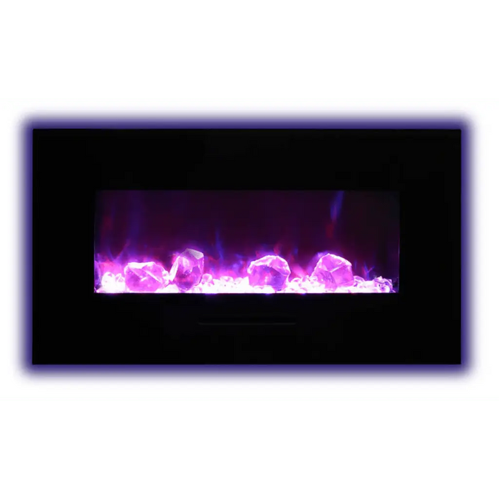 Amantii 60" Wall Mount/Flush Mount Electric Fireplace with Glass Surround Amantii