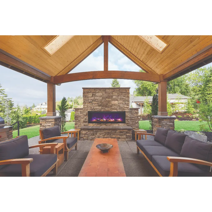 Amantii 72" Panorama Deep Indoor or Outdoor Electric Fireplace Amantii