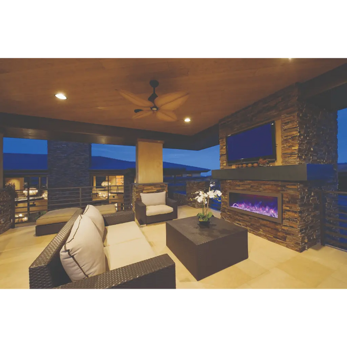 Amantii 88" Panorama Slim Indoor or Outdoor Electric Fireplace Amantii