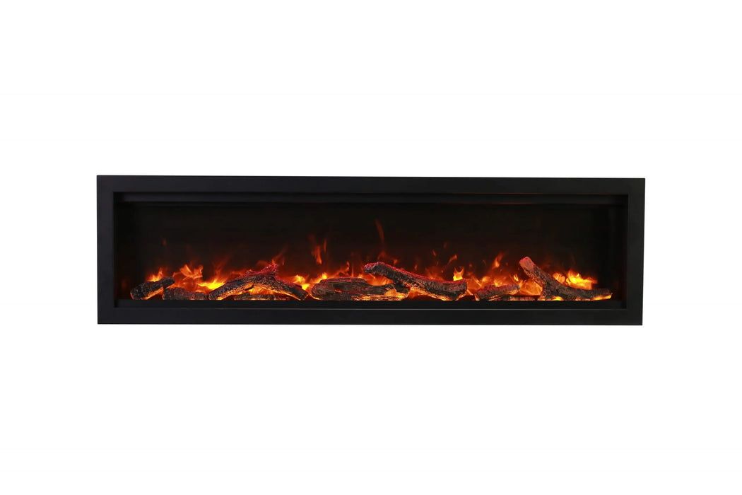 Symmetry Bespoke with optional Oak log set and yellow flame (60" model shown)
