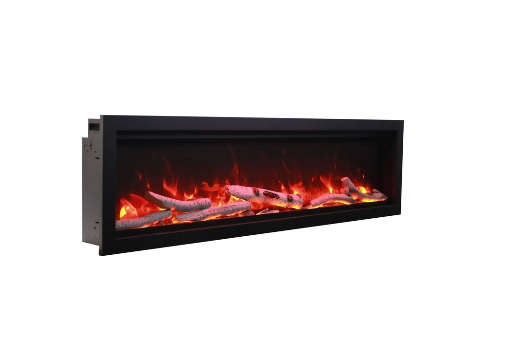 Symmetry Bespoke side view with optional Birch log set (60" model shown)