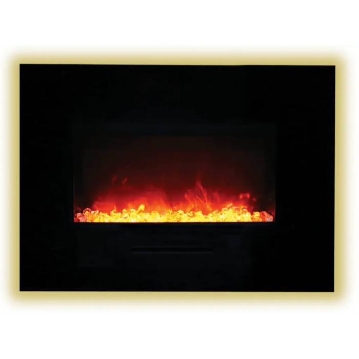 Amantii 88" Wall Mount/Flush Mount Electric Fireplace with Glass Surround Amantii
