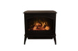 Amantii CastIron Freestanding Electric Fireplace - brown stove, angled view