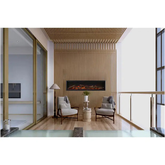Amantii Symmetry Lumina 60" Indoor Outdoor Built-in Smart Electric Fireplace Amantii Dreamwood Living