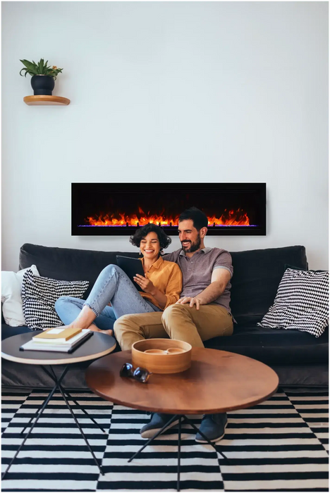 Amantii Symmetry Lumina 60" Indoor Outdoor Built-in Smart Electric Fireplace Amantii Dreamwood Living