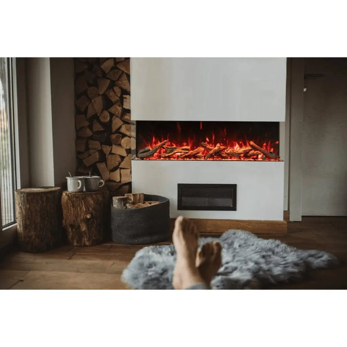 Amantii Tru View Bespoke 55" 3 Sided Indoor / Outdoor Electric Fireplace Amantii