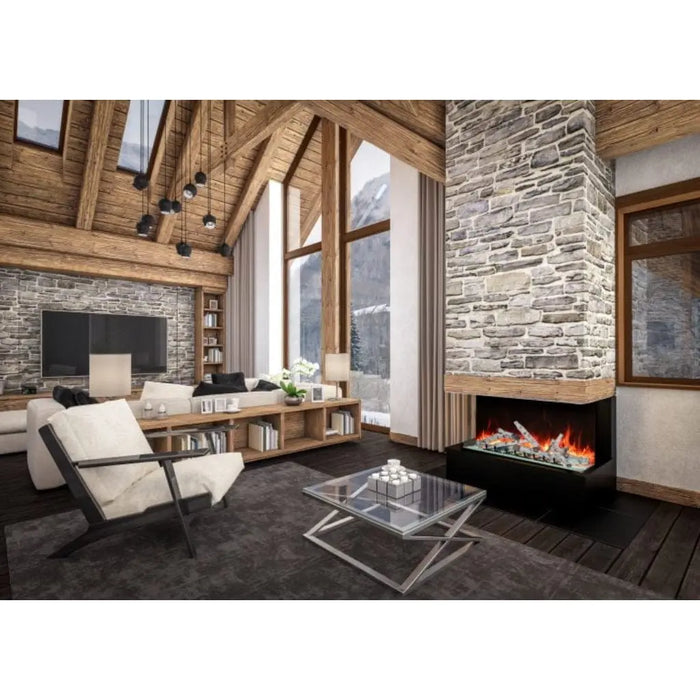 Amantii Tru View Bespoke 55" 3 Sided Indoor / Outdoor Electric Fireplace Amantii
