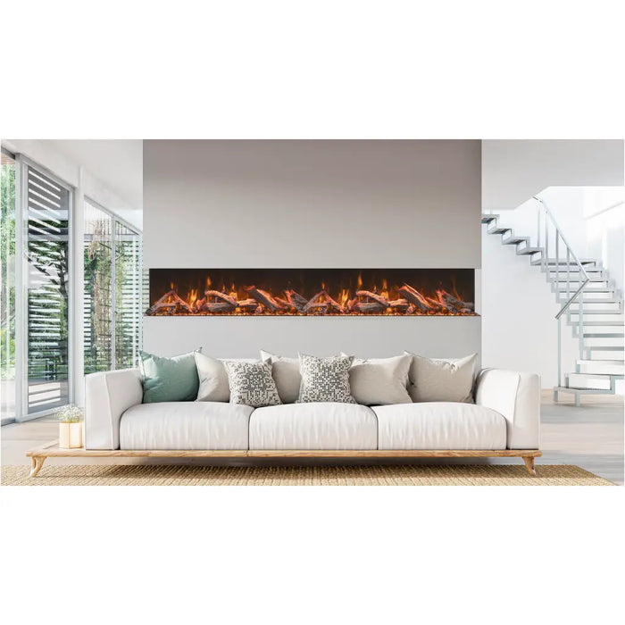 Amantii Tru View Bespoke 85" 3 Sided Indoor/Outdoor Electric Fireplace Amantii