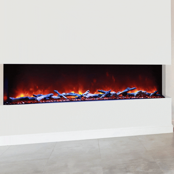 Amantii Tru-View XL Deep 72" Built-In Three Sided Electric Fireplace Amantii Dreamwood Living