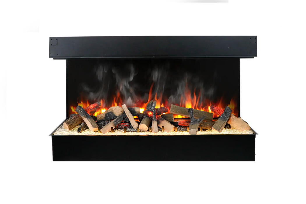 Amantii TruView Signature 3-Sided Glass Electric Fireplace - three-sided fireplace, front view