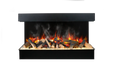 Amantii TruView Signature 3-Sided Glass Electric Fireplace - three-sided fireplace, front view