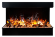 Amantii TruView Signature 3-Sided Glass Electric Fireplace - three-sided fireplace, angled view