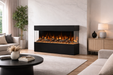 Amantii Black Contemporary Pedestal Display With Storage Compartment for TruView Bespoke Fireplace