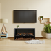 Amantii Black Contemporary Pedestal Display with Storage Compartment with TV on top