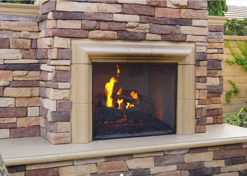 American Fyre Designs 67" Contractor's Model with Moulding Recessed Hearth and Body Gas Fireplace American Fyre Designs Dreamwood Living