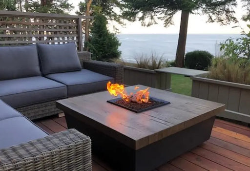 American Fyre Designs Contempo Square Reclaimed Wood Firetable American Fyre Designs Dreamwood Living