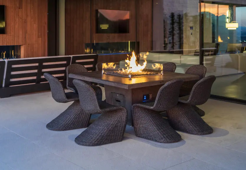 American Fyre Designs Cosmopolitan Square Dining Firetable American Fyre Designs Dreamwood Living