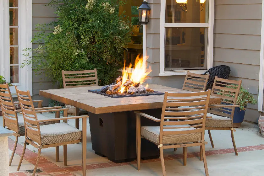 American Fyre Designs Cosmopolitan Square Dining Reclaimed Wood Firetable American Fyre Designs Dreamwood Living