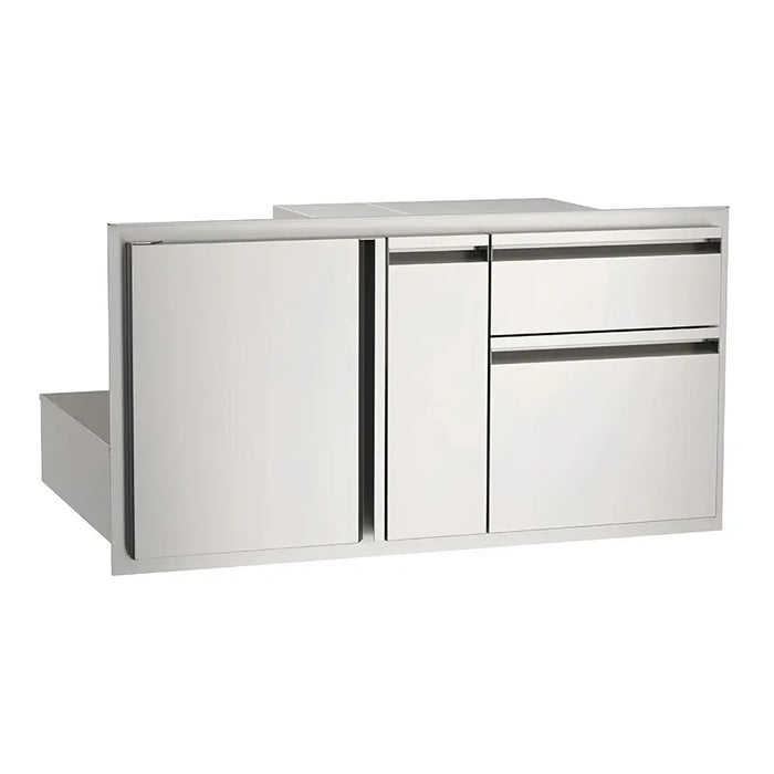 American Outdoor Grill 36" Single Door with Double Drawer and Vertical Platter Storage