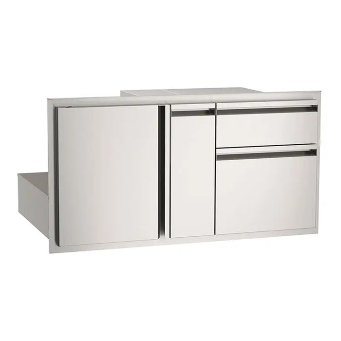 American Outdoor Grill Single Door with Double Drawer and Vertical Platter Storage