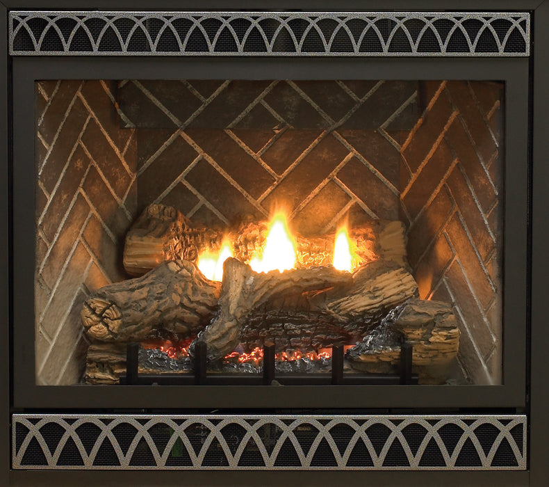Empire hammered pewter arch louvers, top and bottom (DVG3AHP)