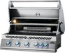 700 Series 38" Built-in Gas Grill with Infrared Rear Burner – angled view, lid open with warming rack