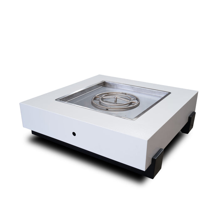 The Outdoor Plus OPT-BAJPC72 Baja 72" Black & White Powder Coat Rectangular Gas Fire Pit