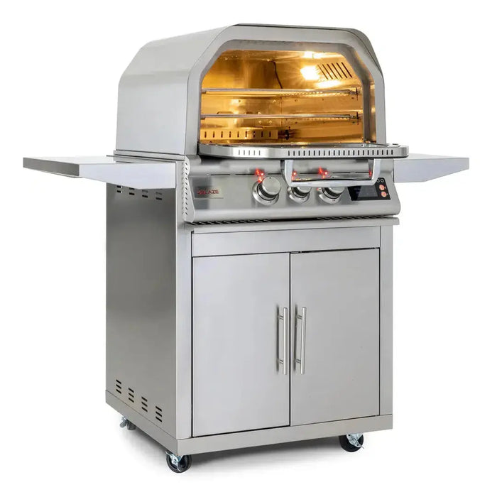 Blaze 26" Freestanding Natural Gas Outdoor Pizza Oven With Rotisserie Kit & Cart Blaze Dreamwood Living