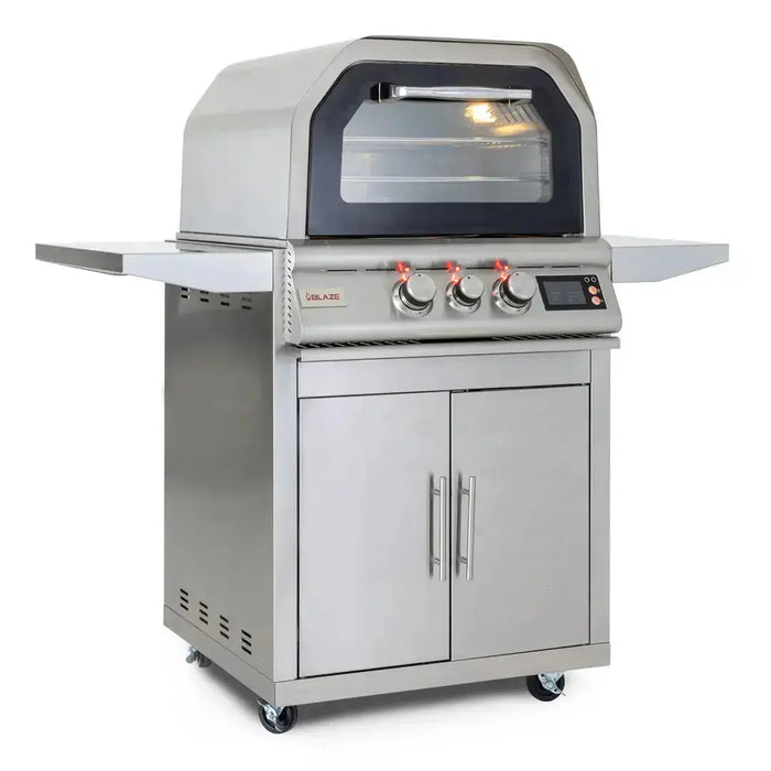 Blaze 26" Freestanding Propane Outdoor Pizza Oven With Rotisserie Kit & Cart Blaze Dreamwood Living