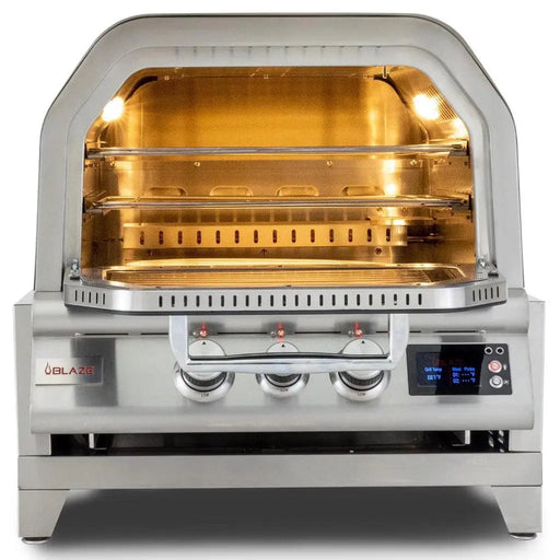 Blaze 26" Table Top Natural Gas Outdoor Pizza Oven With Rotisserie Kit & Countertop Sleeve Blaze Dreamwood Living