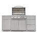 Blaze 72" stainless steel BBQ island with a 32" 4-burner gas grill, front view with the grill hood open