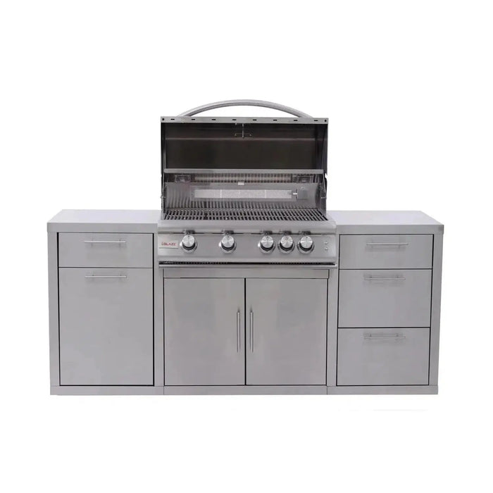 Blaze 72" Stainless Steel BBQ Island With 32" 4-Burner Premium LTE Propane Gas Grill Blaze Dreamwood Living