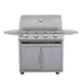 Blaze BCM 32" 4-burner freestanding gas grill on its cart, front view with the hood closed