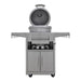 Blaze 20" cast aluminum kamado on the Blaze kamado cart, front view with the lid open