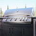 Blaze LTE+ 40" 5-burner built-in gas grill in a dark outdoor kitchen island