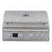Blaze LTE PRO 32" 4-burner built-in gas grill, front view with the hood closed and white knob lights on