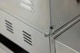 Stainless steel hook on the rear corner of the Blaze LTE PRO grill, close-up