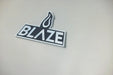 Blaze logo badge on the LTE PRO grill, close-up