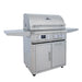 Blaze LTE PRO 32" freestanding gas grill on its cart, angled view with the hood closed