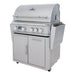 Blaze LTE PRO 32" freestanding gas grill with the hood closed and a side shelf folded down, angled view