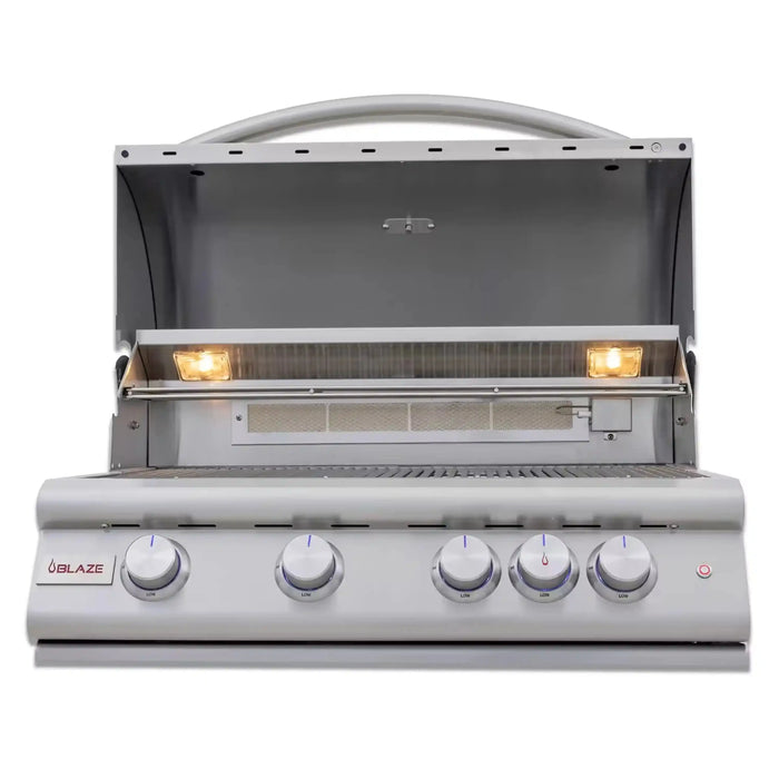 Blaze Premium LTE+ 32-Inch 4-Burner Built-In Natural Gas Grill W/ Rear Infrared Burner & Lift-Assist Hood Blaze Dreamwood Living