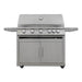 Blaze LTE+ 40" 5-burner freestanding gas grill on its cart, front view with the hood closed