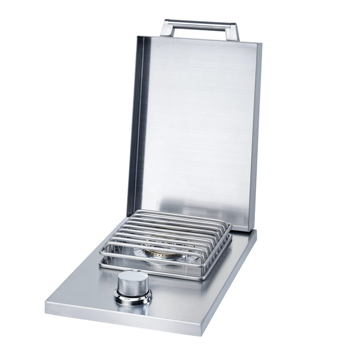 Broilmaster BSAF12DN 12 inch drop-in side burner with lid open